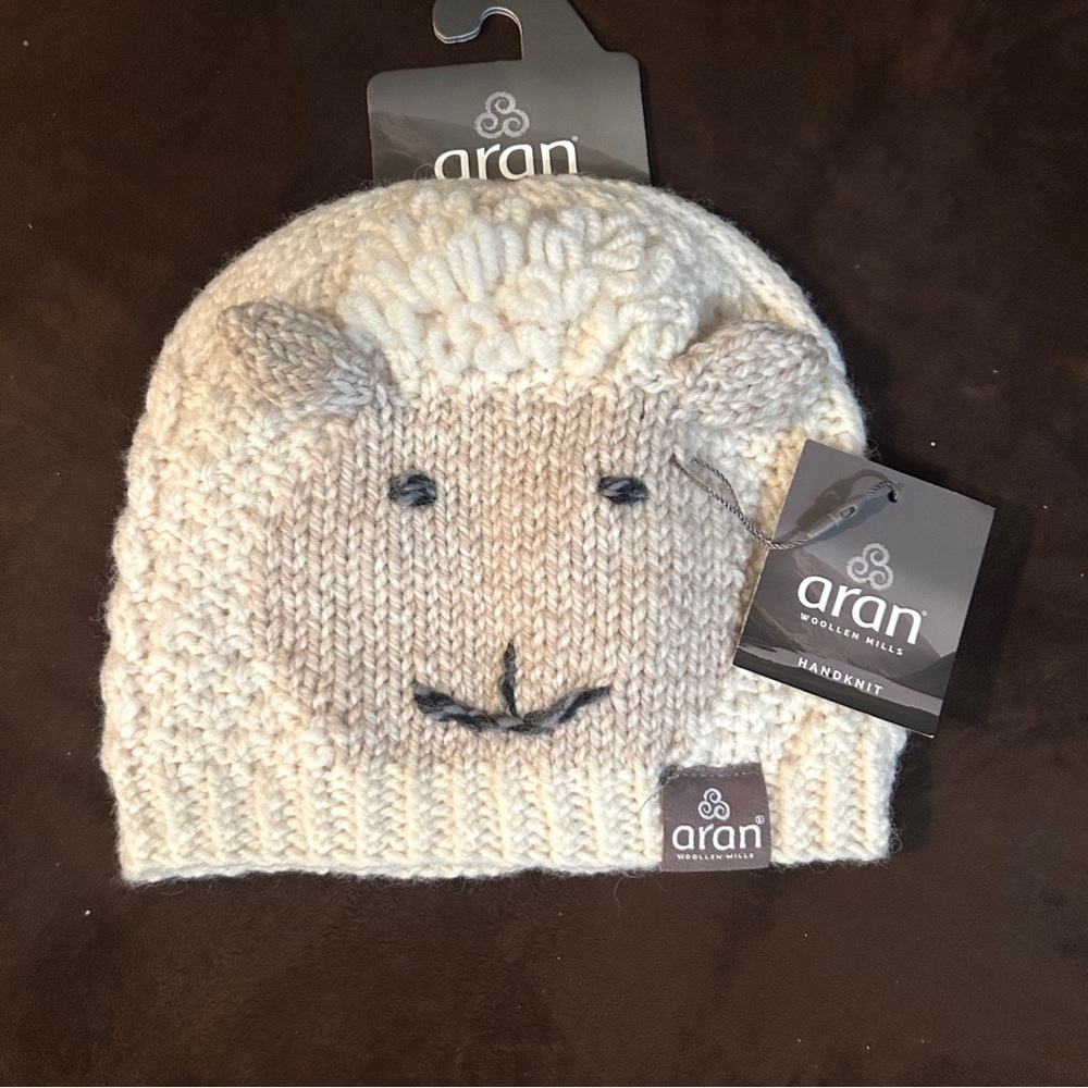 Shepley Baby Aran Wool Hat Cream NWT